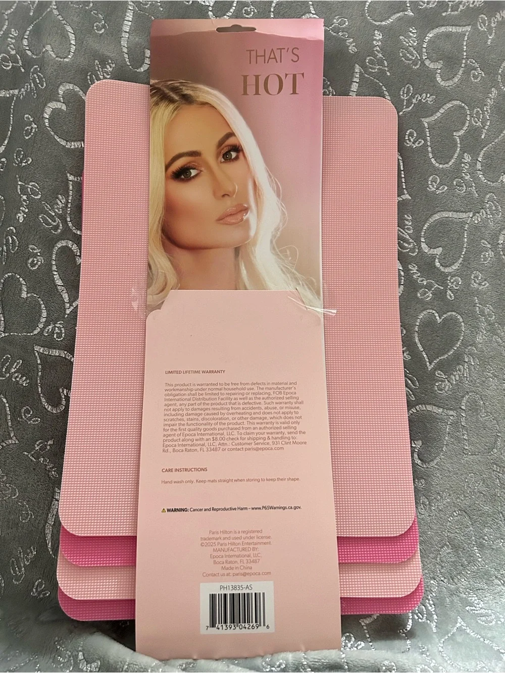 NWT Paris Hilton 13X9.5”  Pink Bow Cutting Mats - Set of 4